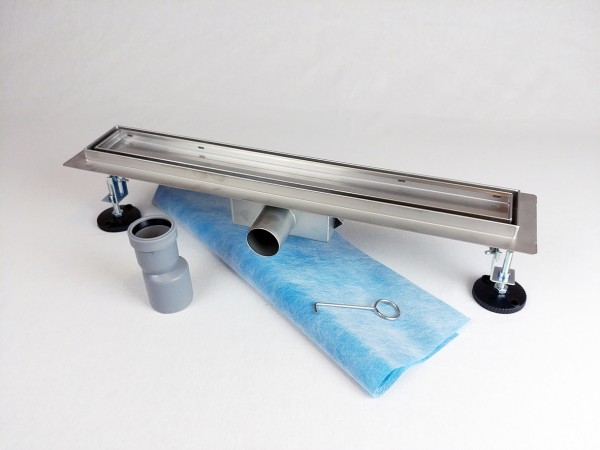 Kanaleta tuš za vgradnjo KERAMIKE, dimenzij: 600(d)x70(š)x70(v)mm INOX