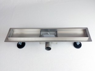 Kanaleta tuš za vgradnjo KERAMIKE, dimenzij: 600(d)x70(š)x70(v)mm INOX